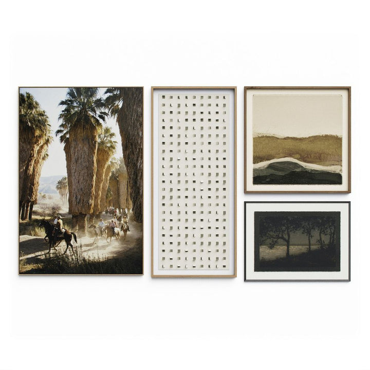 Wall Art Luminous Serenity Set by Multi-Artist - Rustic Walnut Frame