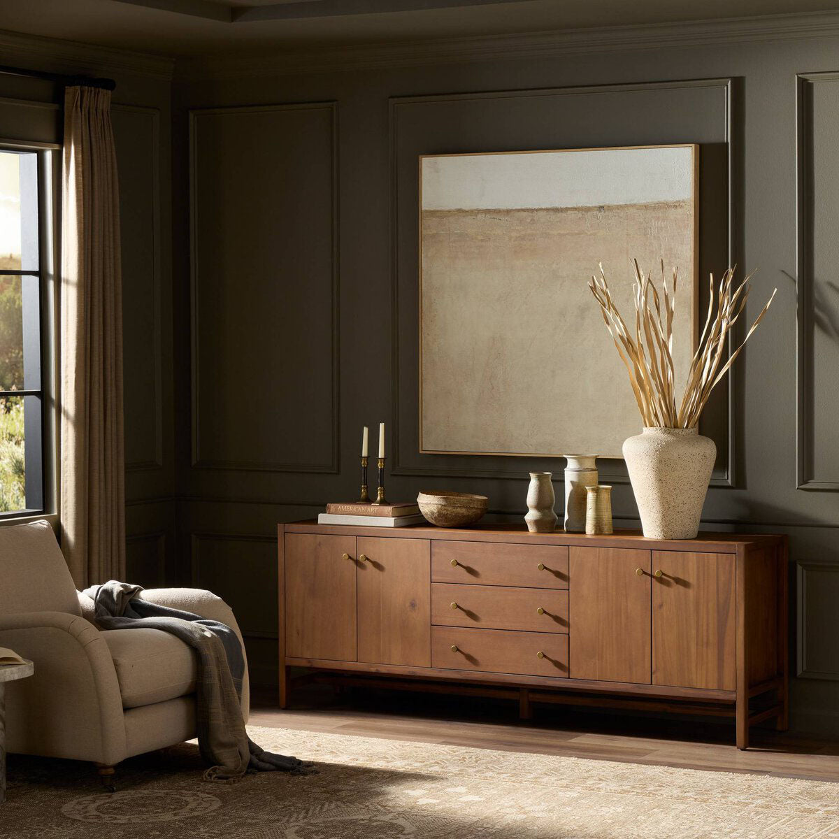 Warm wood, generous storage and an inviting place to unwind. Explore media consoles for the heart of your living room.
