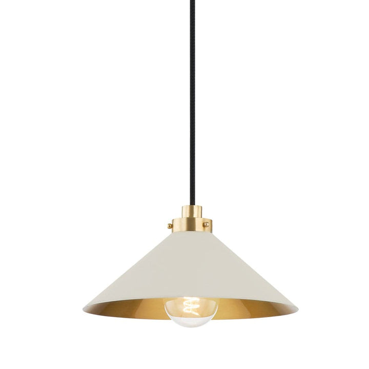 Clivedon Pendant-Hudson Valley-HVL-MDS1401-AGB/OW-PendantsSmall-Off-White-2-France and Son