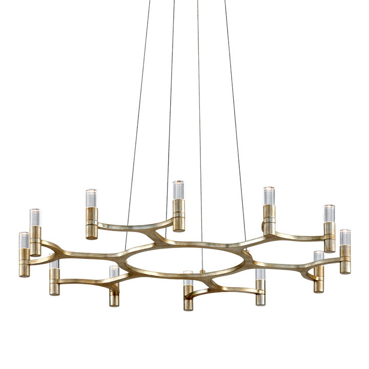 Nexus Chandelier - Warm Silver Leaf 12 Lights