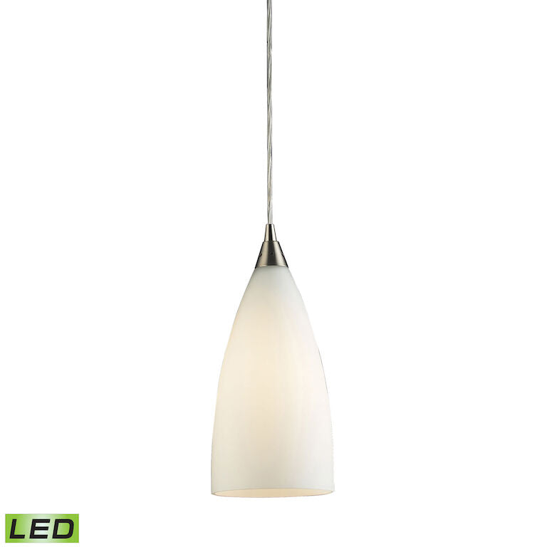 Vesta 5'' Wide 1 - Light Pendant-Elk Home-ELK-2580/1-LED-PendantsSatin Nickel with White Glass (LED)-4-France and Son