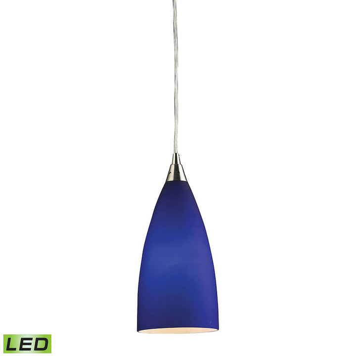 Vesta 5'' Wide 1 - Light Pendant-Elk Home-ELK-2581/1-LED-PendantsSatin Nickel with Blue Glass (LED)-6-France and Son