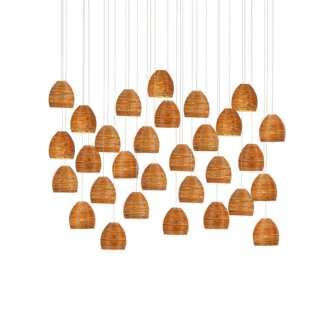 Beehive 30-Light Linear Multi-Drop Pendant