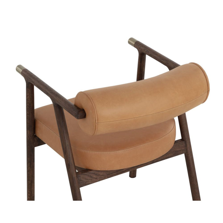 Sova Dining Armchair - Antique Brown - Sahara Camel Leather