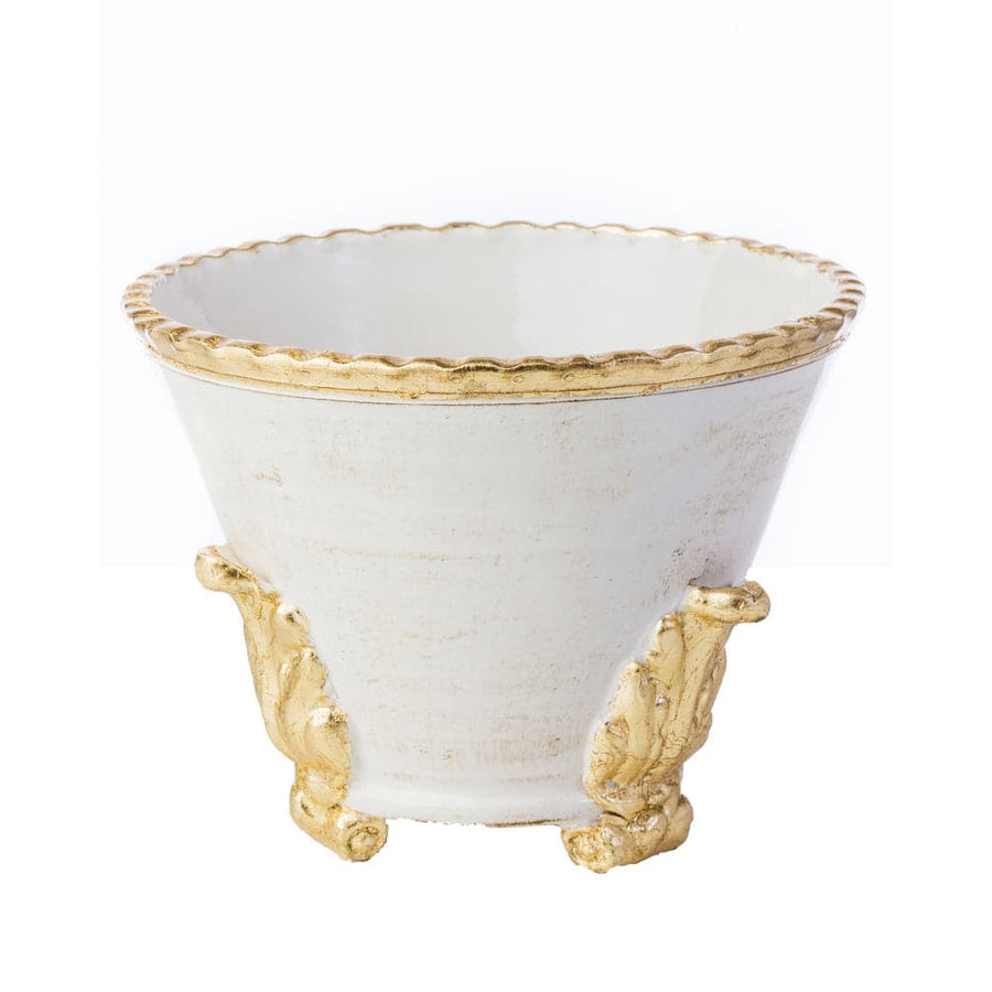 Roma Collection, Gold Acanthus Cachepot, Small-ABIGAILS-ABIGAILS-260104-Planters-1-France and Son