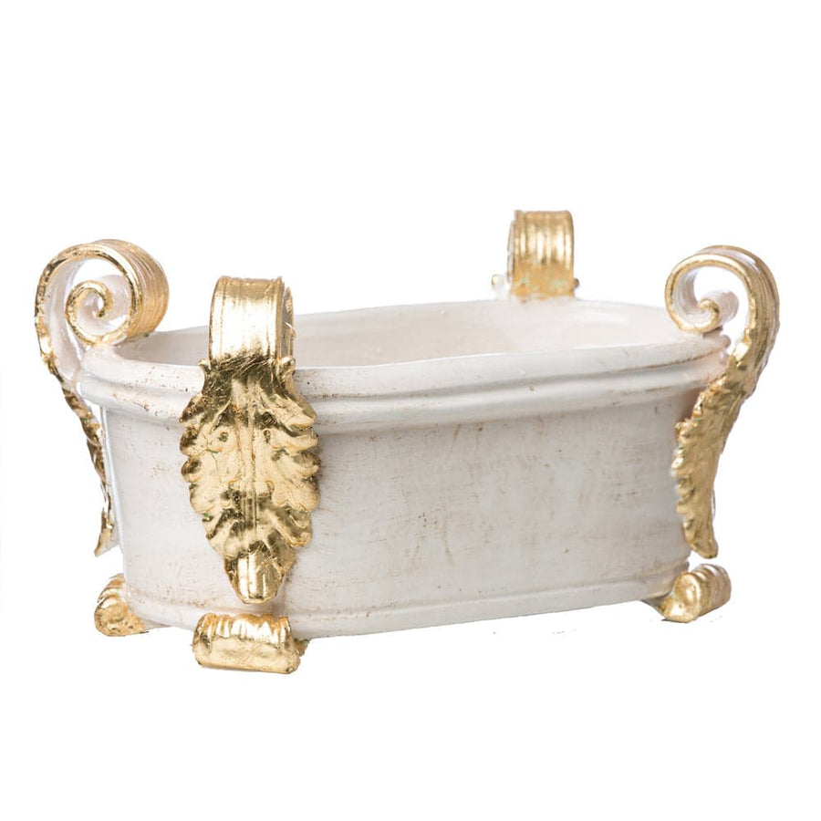 Oval Centerpiece with Gold Acanthus Leaves-ABIGAILS-ABIGAILS-260109-Decorative Objects-1-France and Son