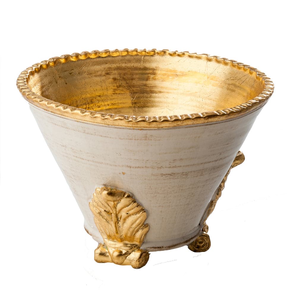 Gold Acanthus Cachepot, Large-ABIGAILS-ABIGAILS-260110-Planters-1-France and Son