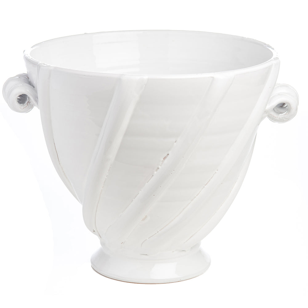 White Ribbon Cachepot - Large-ABIGAILS-ABIGAILS-260116-Decorative Objects-1-France and Son
