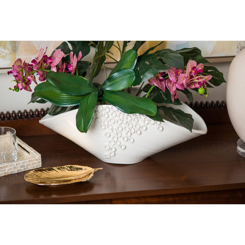 Decorative Objects Cerchio Oval Centerpiece, White