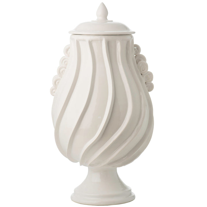 Santa Barbara Urn-ABIGAILS-ABIGAILS-260176-VasesMatte White-1-France and Son
