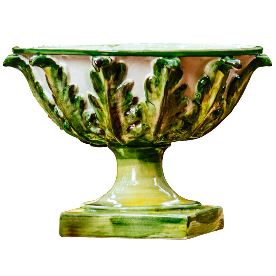 Gathered Garden Footed Bowl w/ Acanthus Leaves-ABIGAILS-ABIGAILS-260178-Decorative Objects-1-France and Son