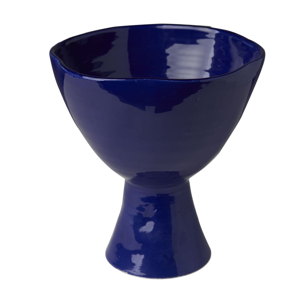 Laguna Footed Compote Large-ABIGAILS-ABIGAILS-260263-Decorative ObjectsShiny Blue-2-France and Son