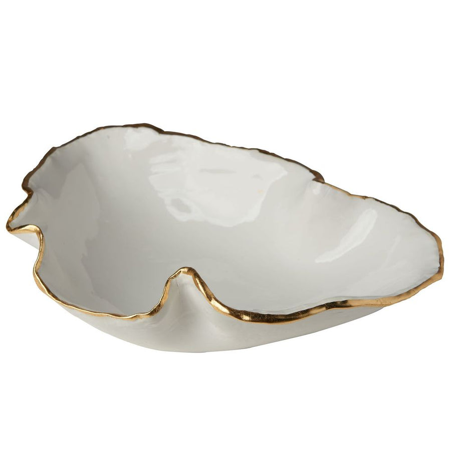 Bowls Atelier Free Form Bowl, White/Gold Trim, Small
