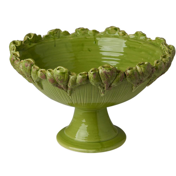 Les Fleur Footed Bowl-ABIGAILS-ABIGAILS-260268-BowlsGreen-1-France and Son