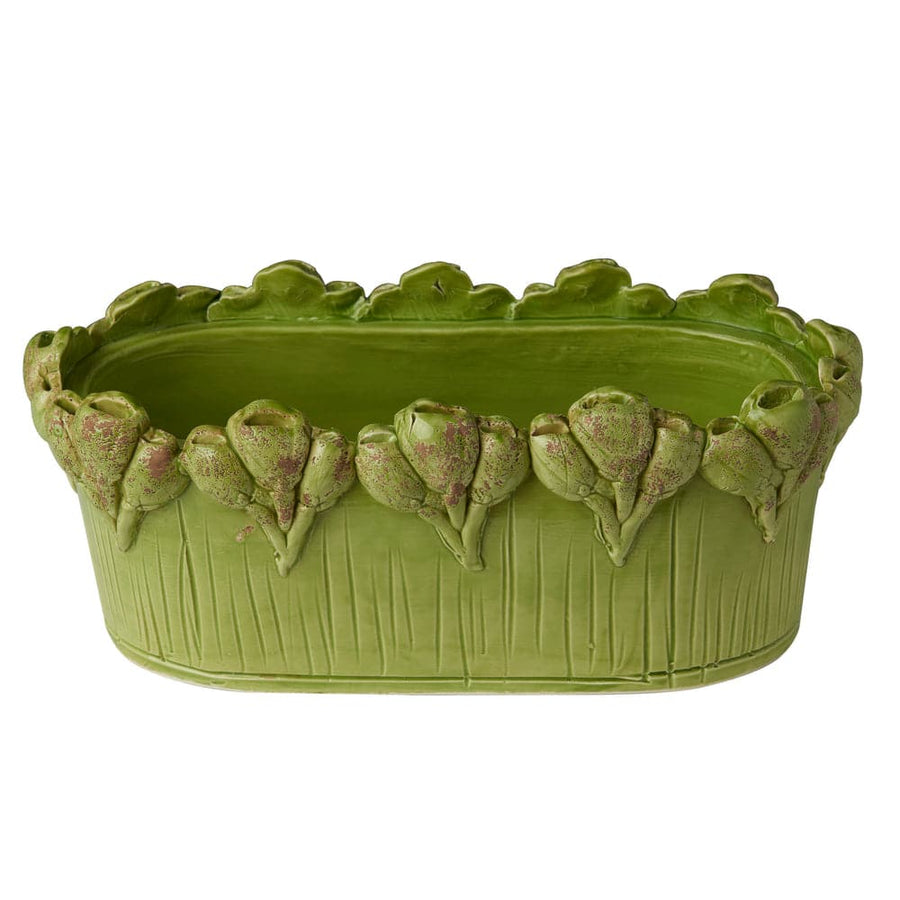 Les Fleur Oval Centerpiece-ABIGAILS-ABIGAILS-260269-Decorative ObjectsGreen-1-France and Son