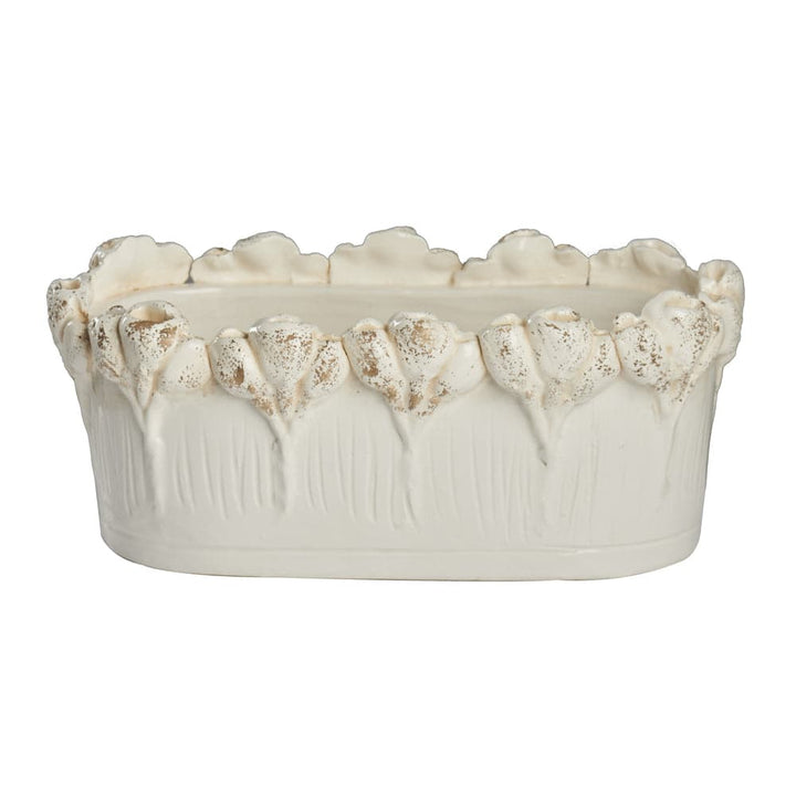 Les Fleur Oval Centerpiece-ABIGAILS-ABIGAILS-260272-Decorative ObjectsIvory-3-France and Son