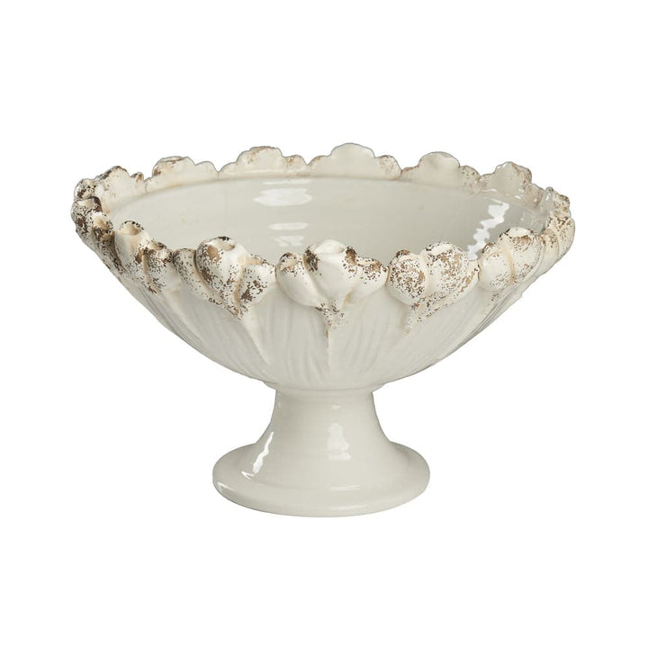 Les Fleur Footed Bowl-ABIGAILS-ABIGAILS-260273-BowlsIvory-2-France and Son