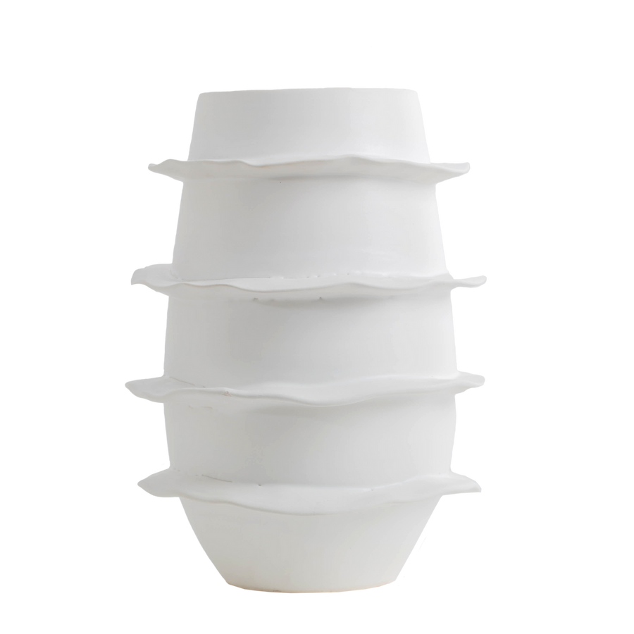 Galaxy Spiral Short Vase, Matte White-ABIGAILS-ABIGAILS-260289-Vases-1-France and Son