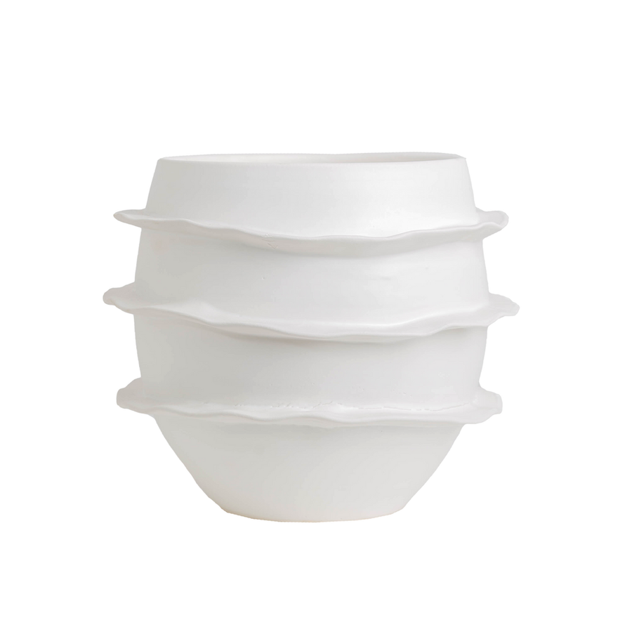 Indoor Planters Galaxy Spiral Cachepot, Matte White