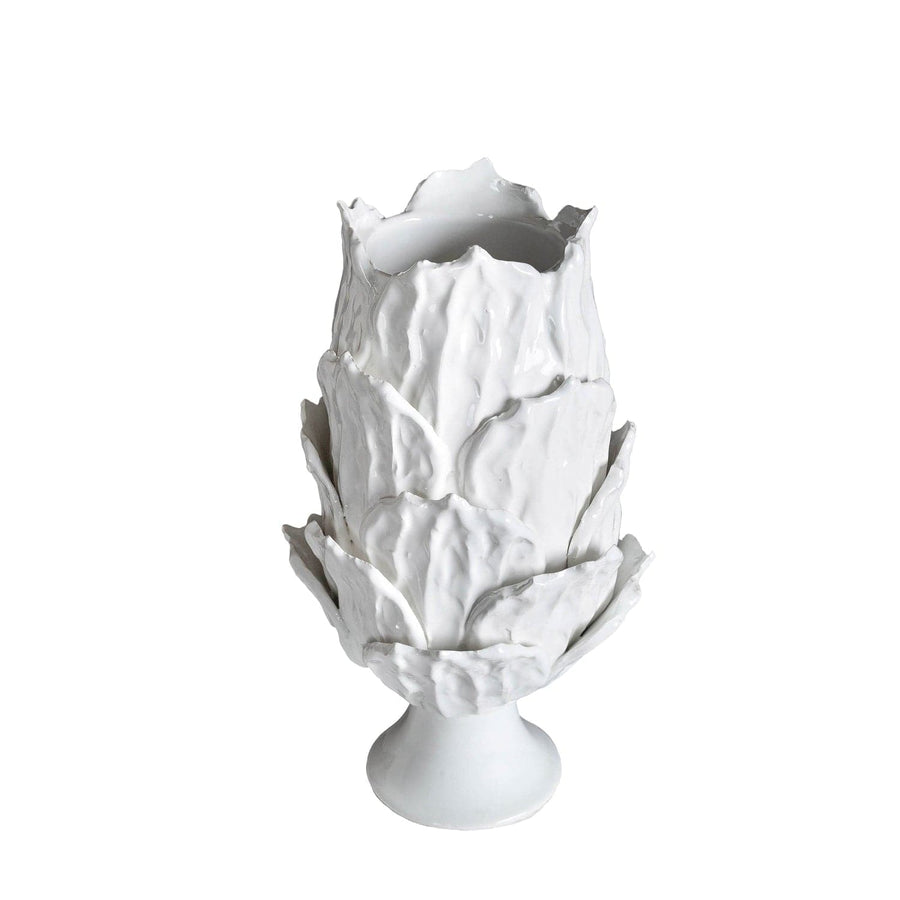 Footed Vase - White-ABIGAILS-ABIGAILS-260293-VasesWhite-1-France and Son