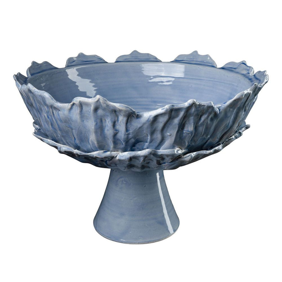Bowls Foliage Footed Compote, Periwinkle
