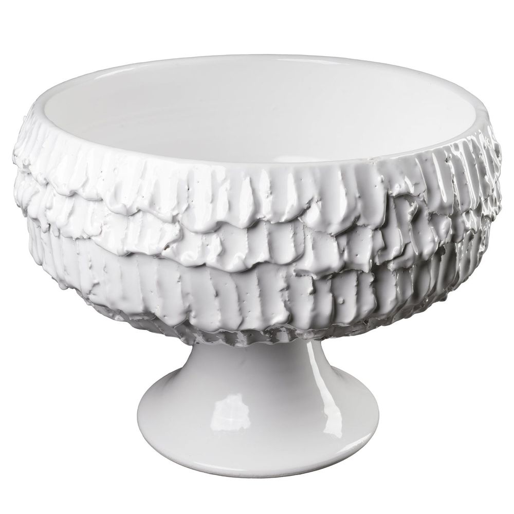 Bowls Fringe Footed Compote, White