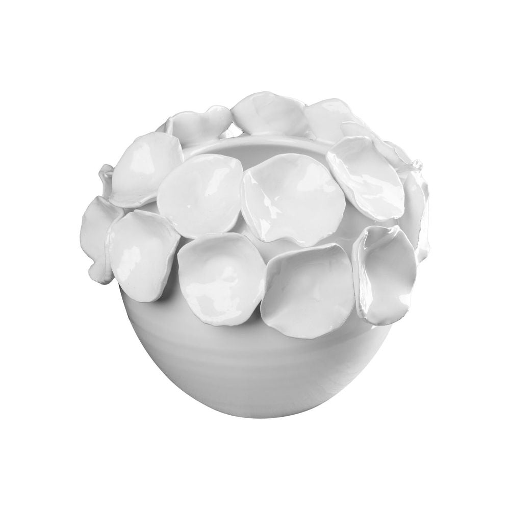 Indoor Planters Cachepot with Petals, White