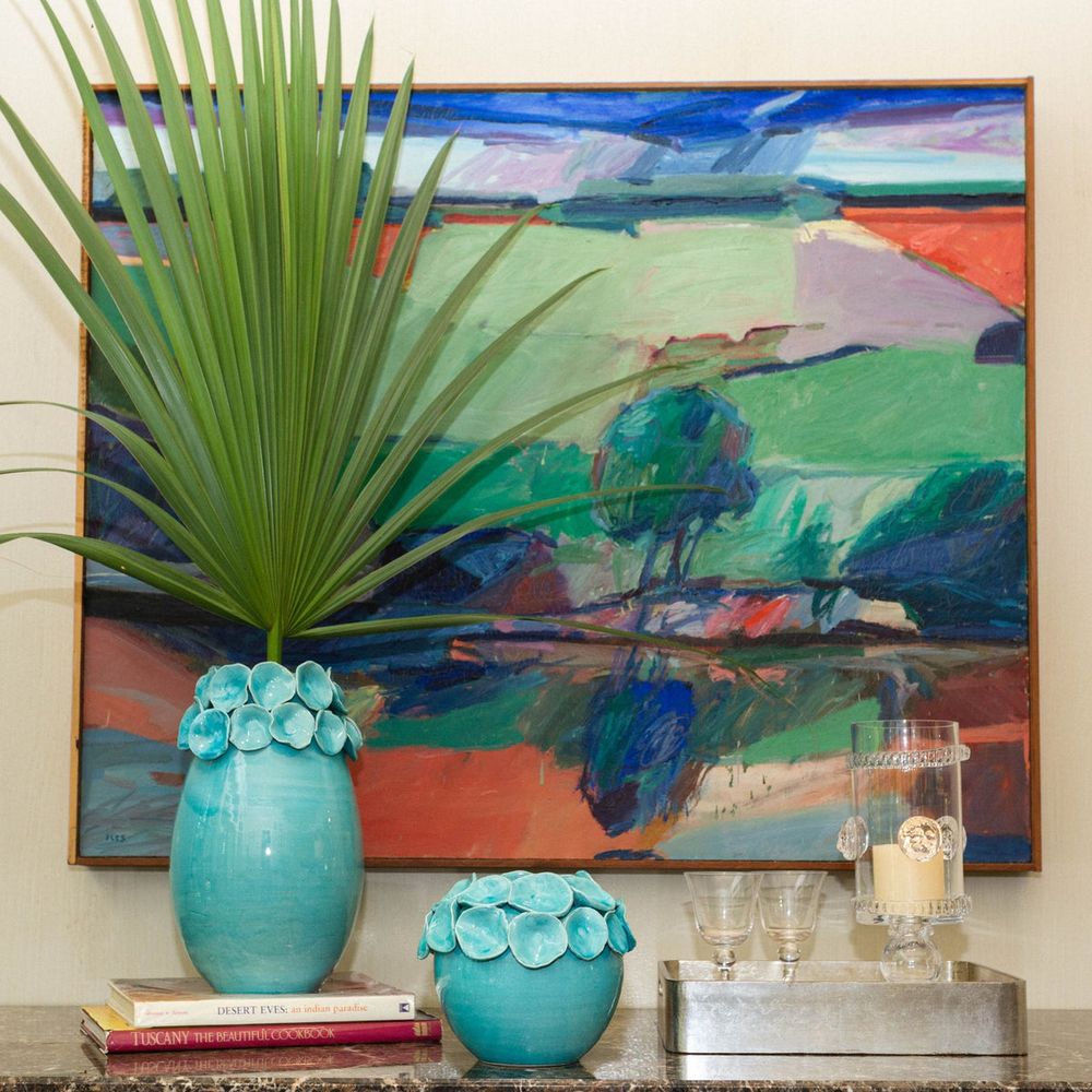 Vases Vase with Petals, Turquoise