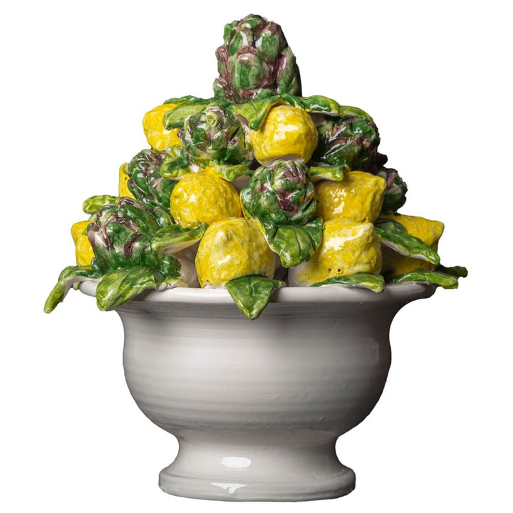 Faux Florals Lemon & Artichoke Topiary, Painted