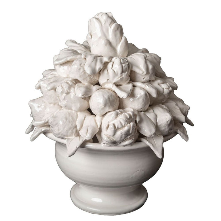 Faux Florals Lemon & Artichoke Topiary, Ivory