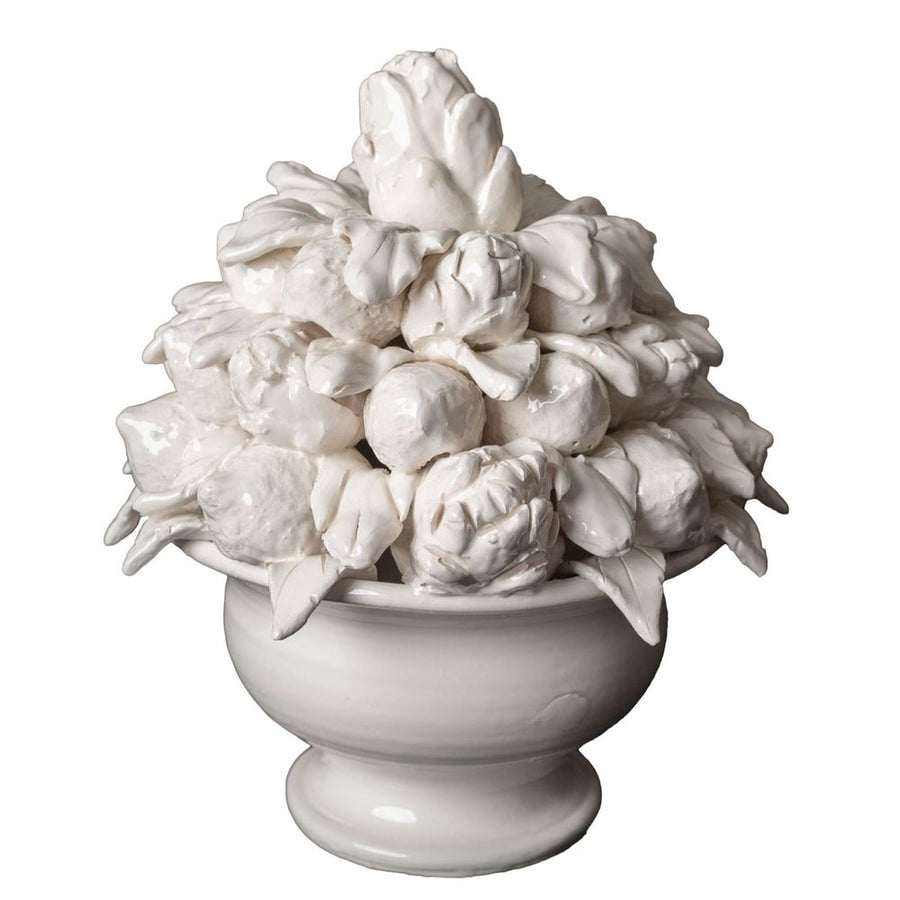 Faux Florals Lemon & Artichoke Topiary, Ivory