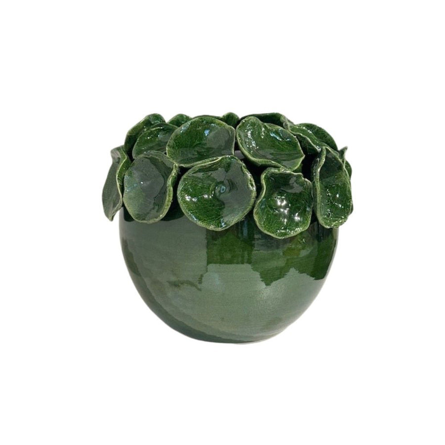 Indoor Planters Cachepot with Petals, Green