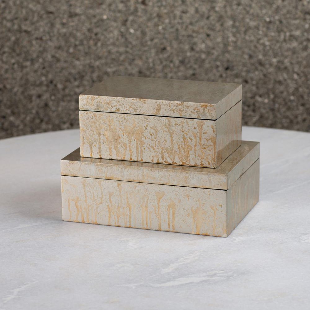 Champagne Silver Leaf Box-Sm