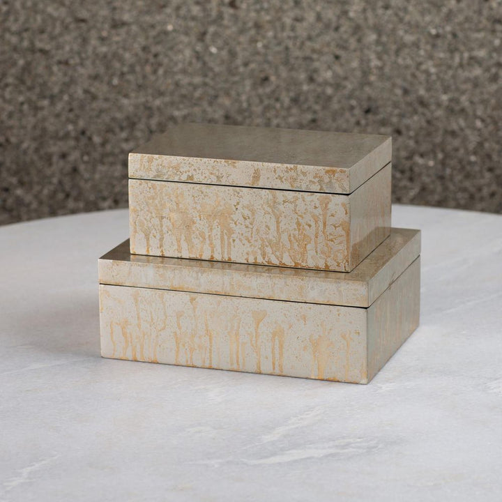 Champagne Silver Leaf Box-Sm