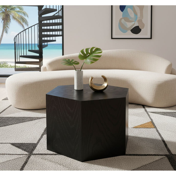 Eternal Oak Wood Coffee Table — Black