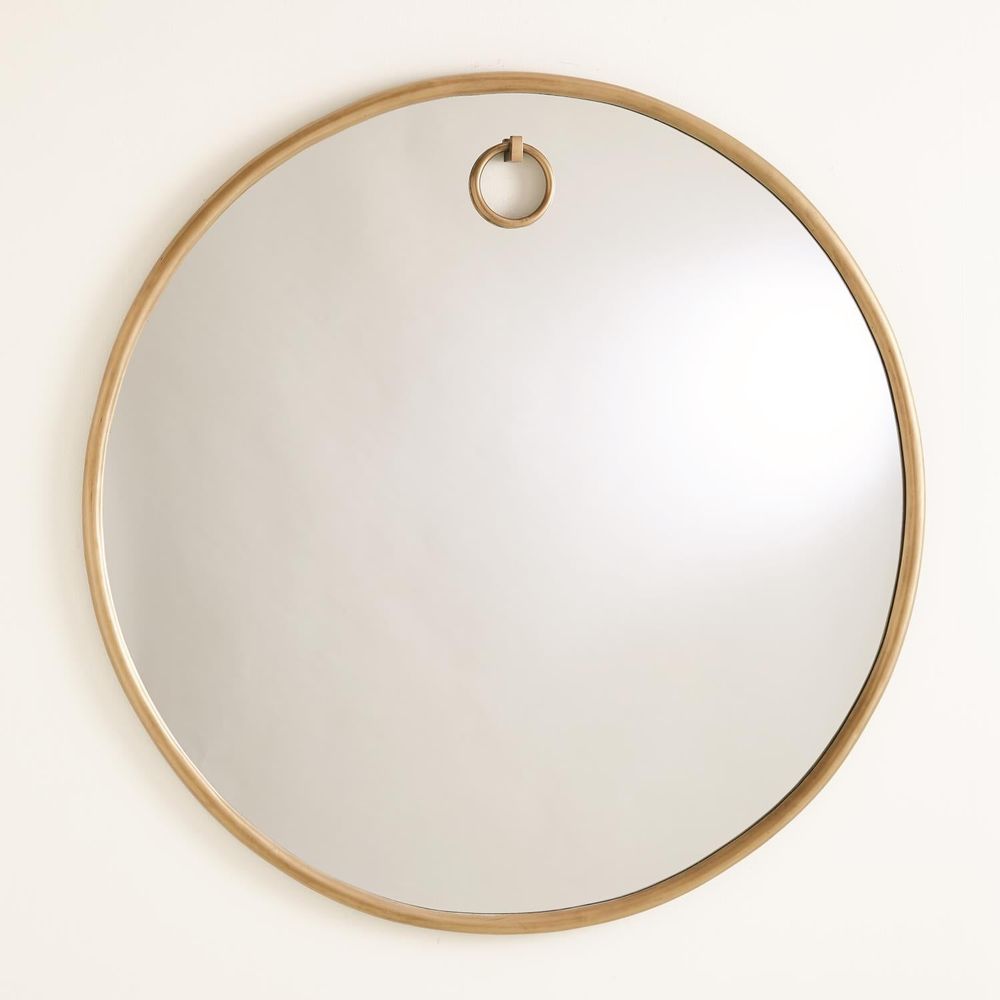 Wall Mirrors Exposed Mirror-Antique Brass-Lg