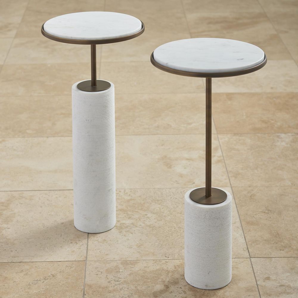 Tall Cored Marble Table-Bronze