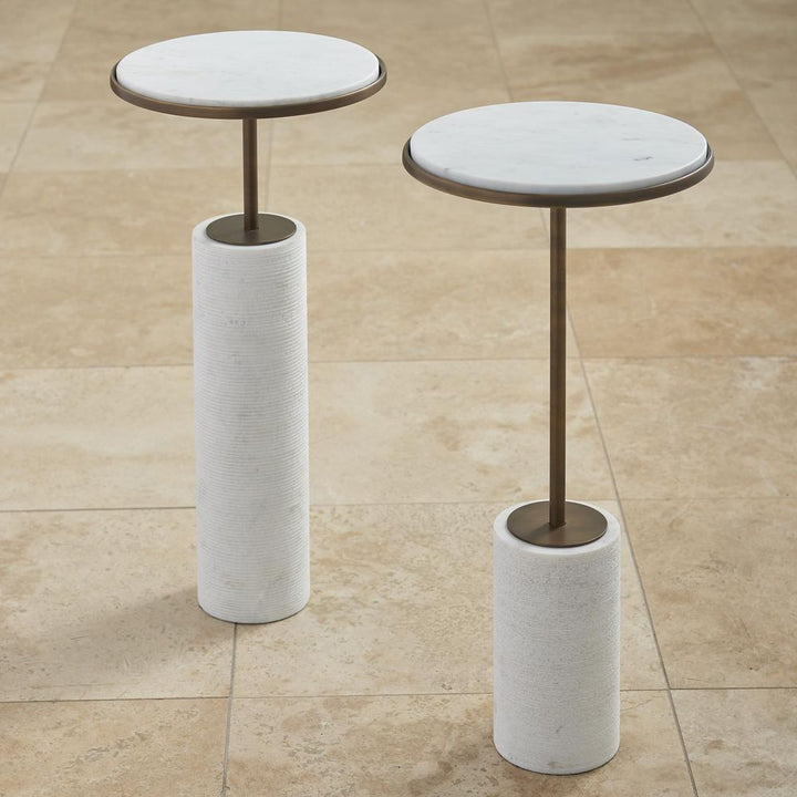 Tall Cored Marble Table-Bronze