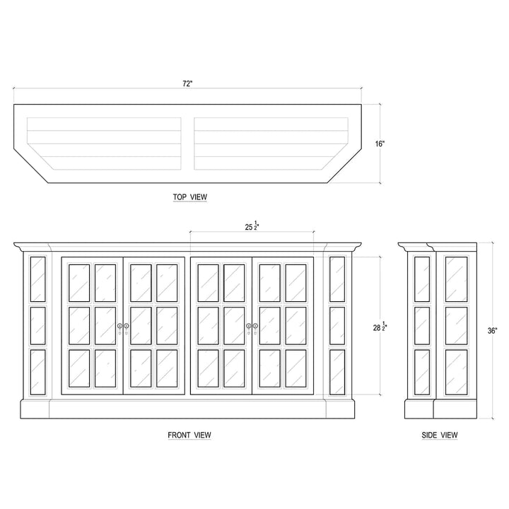 Cape Cod Narrow Media Console-Bramble-BRAM-26398STW-HRW-LDT-Sideboards & CredenzasStraw Wash & Architectural White-9-France and Son