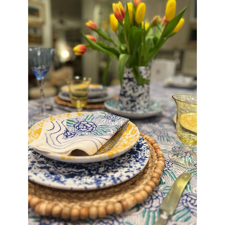 Taverna Speckled Dinner Plate, Cobalt/White, Set of 4