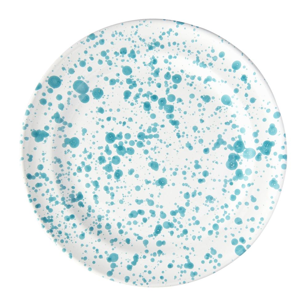 Taverna Speckled Dinner Plate, Turquoise/White, Set of 4