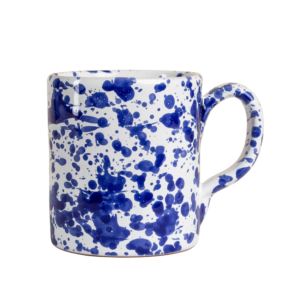 Taverna Speckled Mug, Cobalt/White, Set of 4