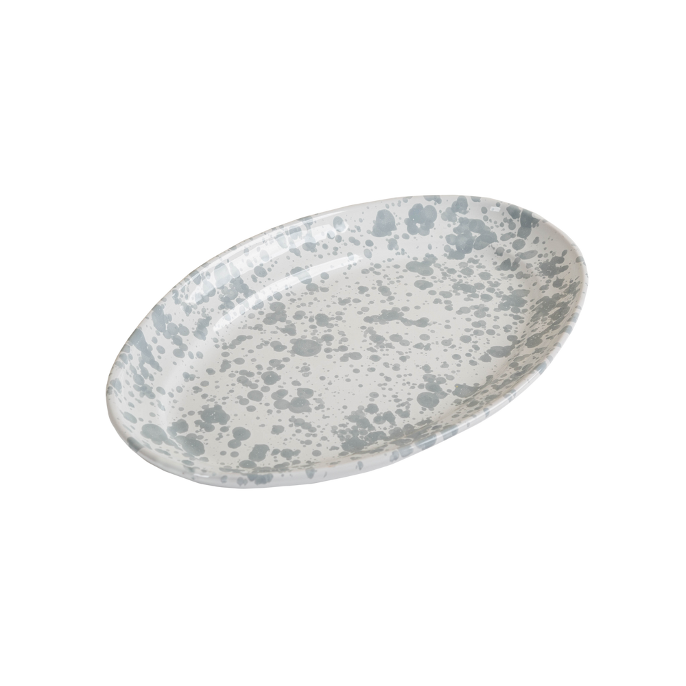 Taverna Speckled Oval Platter-ABIGAILS-ABIGAILS-264044-TraysGray/White-3-France and Son