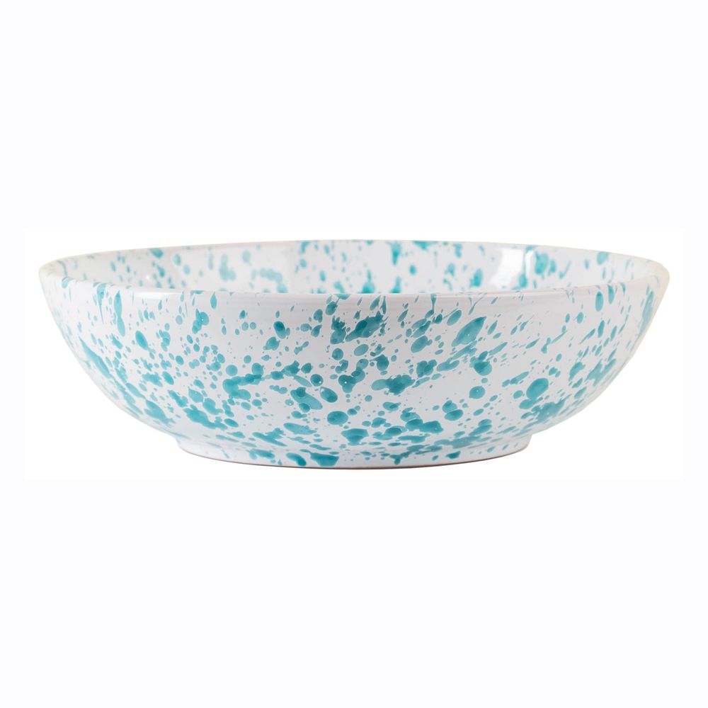 Bowls Taverna Speckled Serving Bowl, Turquoise/White