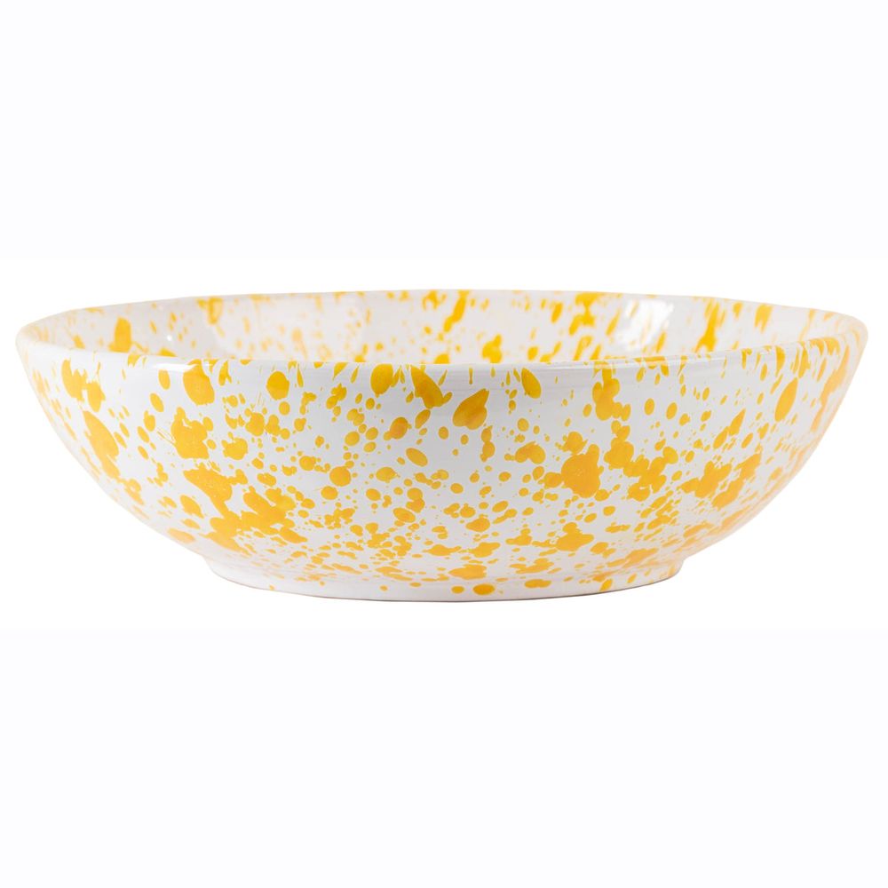 Bowls Taverna Speckled Serving Bowl, Yellow/White