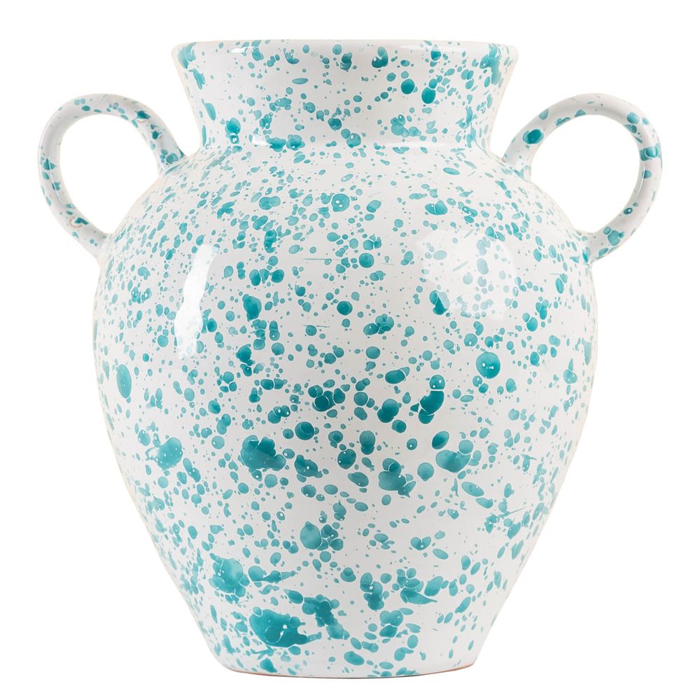 Jars Taverna Speckled Two Handled Jug, Turquoise/White