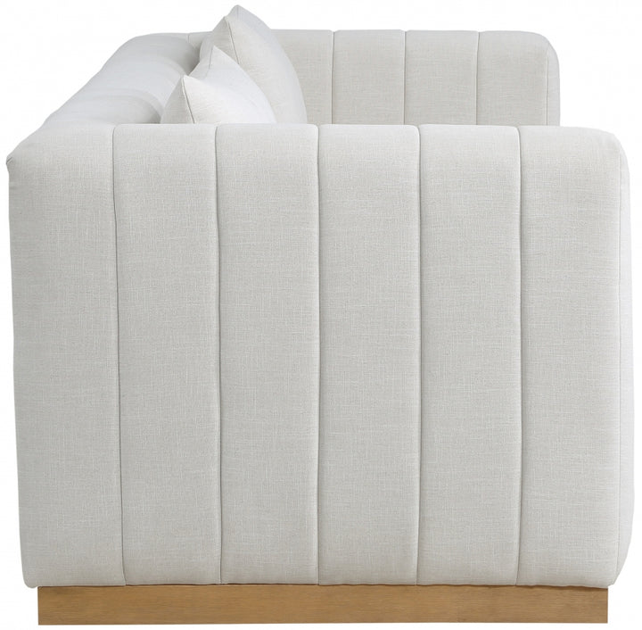 Lucid 90.5" Linen Textured Fabric Upholstered Sofa