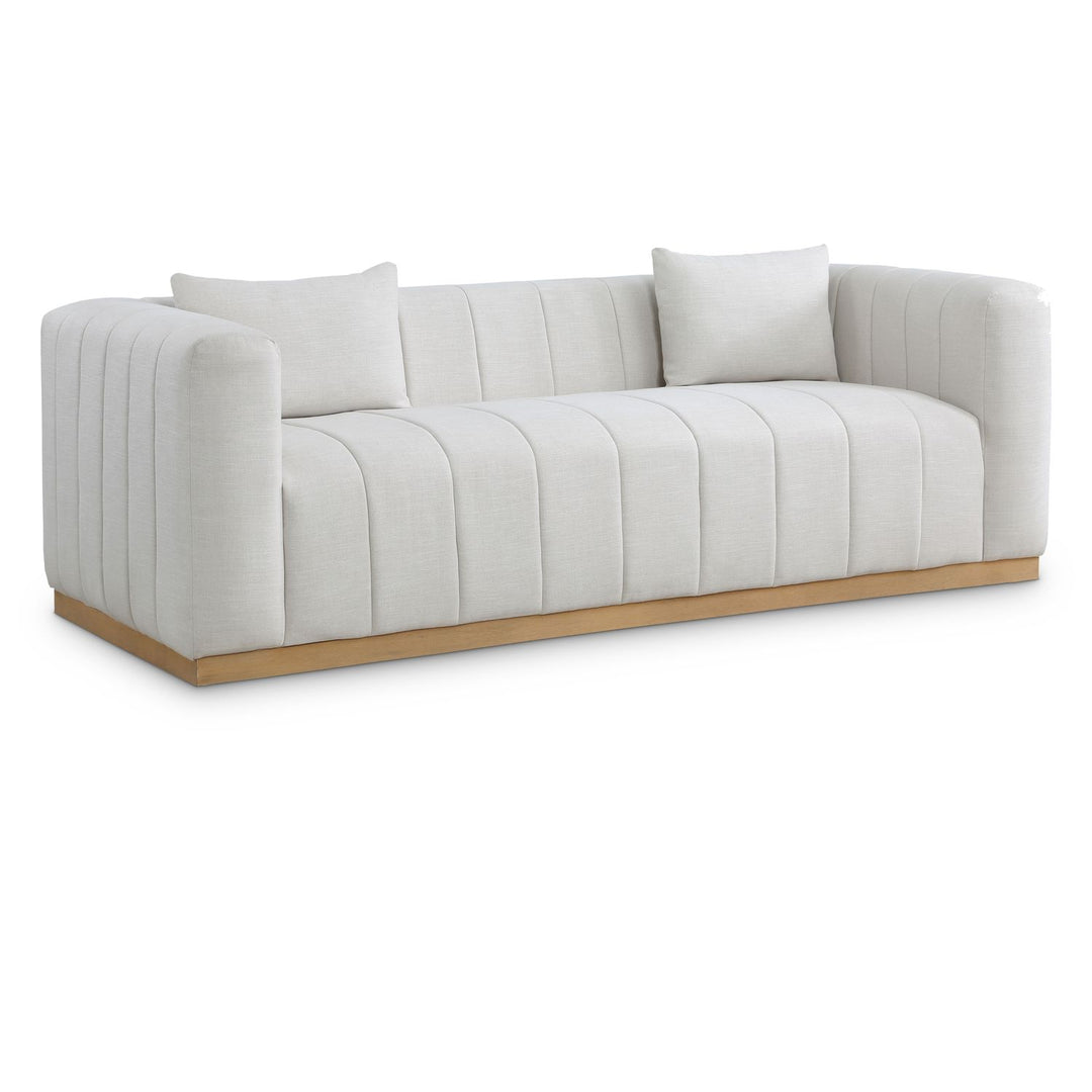 Lucid 90.5" Linen Textured Fabric Upholstered Sofa