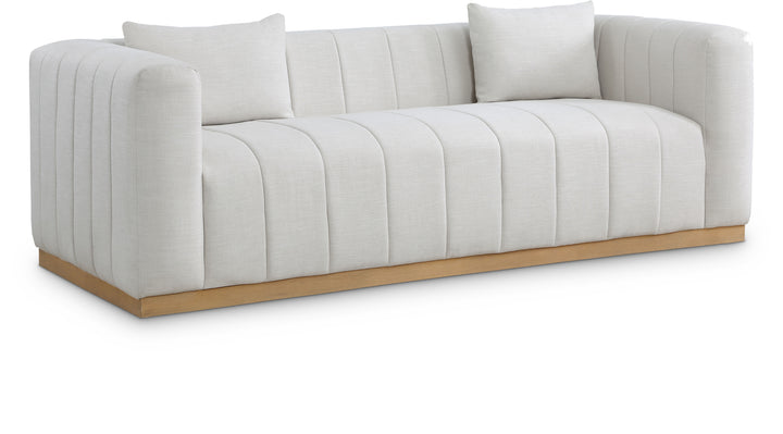 Lucid 90.5" Linen Textured Fabric Upholstered Sofa