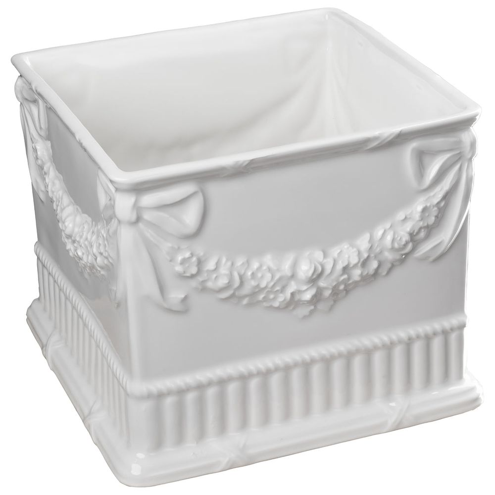 Indoor Planters Square Cachepot with Garland